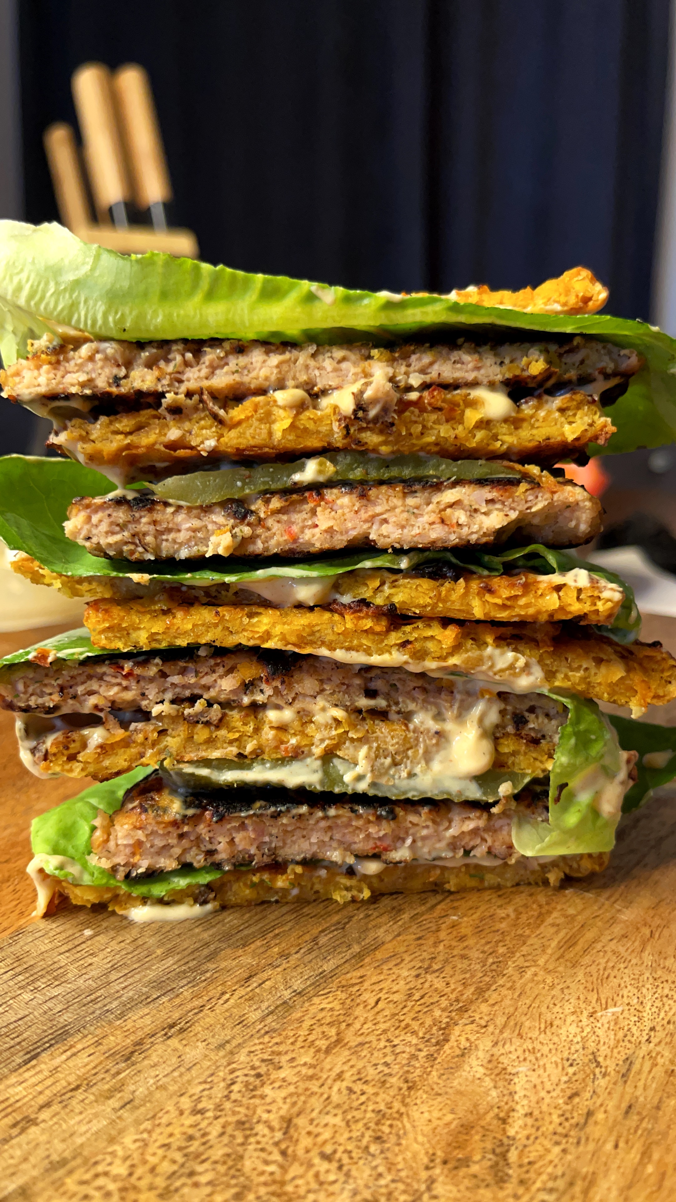 Burger γλυκοπατάτας